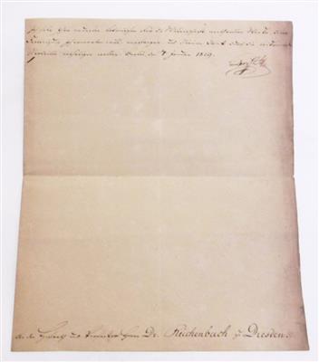 Friedrich Wilhelm III., - Autographs, manuscripts, certificates