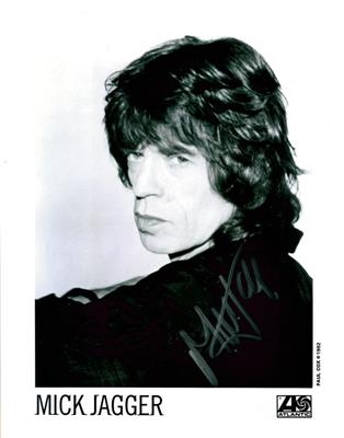 Jagger, Mick, - Autographs, manuscripts, certificates