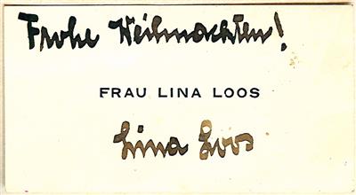 Loos, Lina, - Autographen, Urkunden, Handschriften