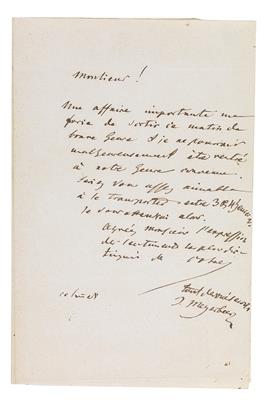 Meyerbeer, Giacomo, - Autogramy, rukopisy, papíry
