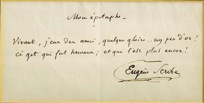 Scribe, Eugène, - Autogramy, rukopisy, papíry