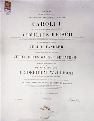 Wallisch, Friedrich, - Autogramy, rukopisy, papíry