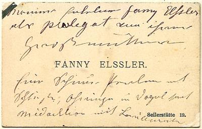 Elßler, Fanny, - Autographen, Handschriften, Urkunden