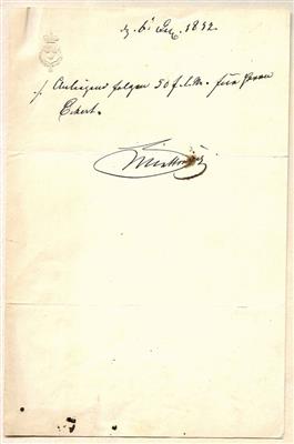 Metternich, Clemens Lothar, - Autogramy