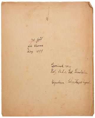 Samhaber, Edward, - Autographen, Handschriften, Urkunden