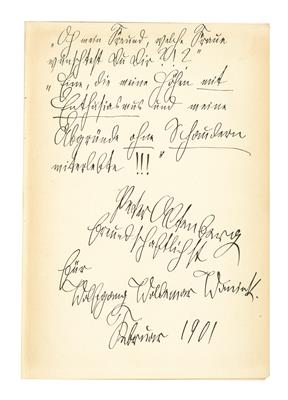 Altenberg, Peter, - Autographen, Handschriften und Urkunden