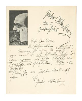 Altenberg, Peter, - Autographen, Handschriften und Urkunden