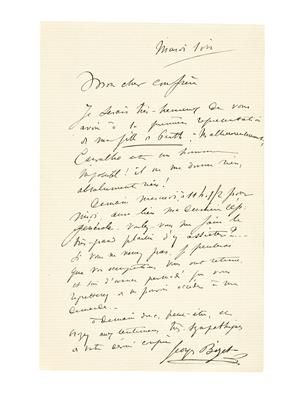 Bizet, Georges, - Autografi, manoscritti, atti