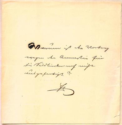 Franz Joseph I., - Autographen, Handschriften und Urkunden