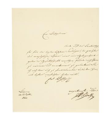 Goethe, Johann Wolfgang v., - Autogramy, rukopisy, papíry