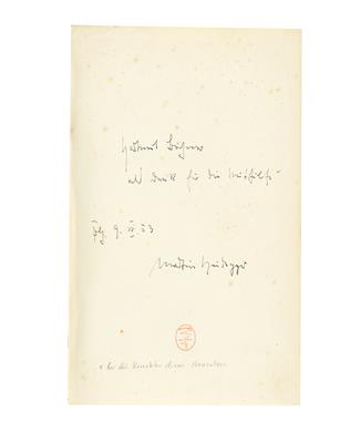 Heidegger, Martin, - Autogramy, rukopisy, papíry