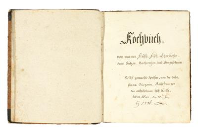 Kochbuch - Autographs, manuscripts, certificates