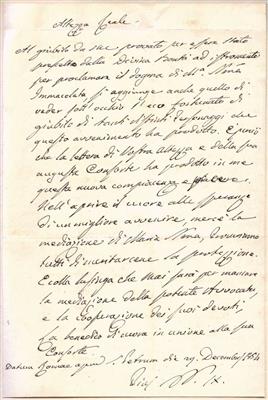 Pius IX., - Autographen, Handschriften und Urkunden