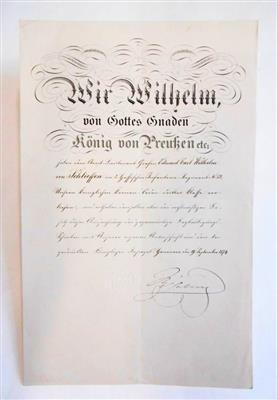 Wilhelm I., - Autografi, manoscritti, atti