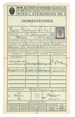 Abel, Gustav, - Autografy, rukopisy, certifikáty