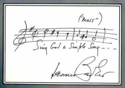 Bernstein, Leonard, - Autografy, rukopisy, certifikáty