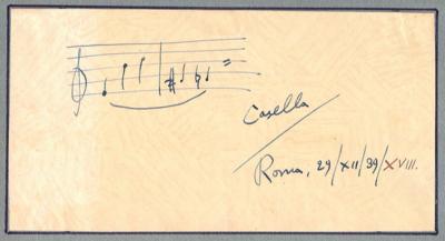 Casella, Alfredo, - Autographs, manuscripts, certificates