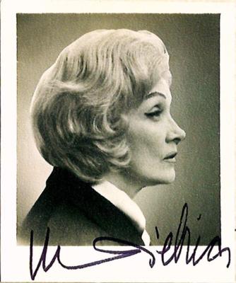Dietrich, Marlene, - Autografy, rukopisy, certifikáty