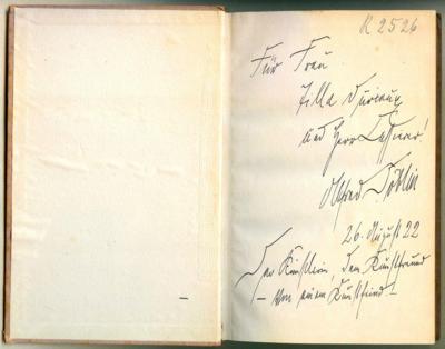 Döblin, Alfred, - Autographen, Handschriften, Urkunden