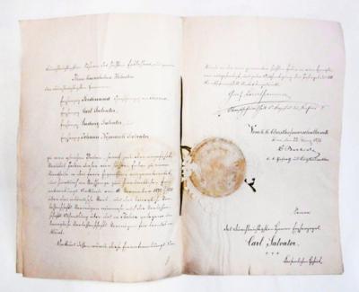 Franz Joseph I., - Autografy, rukopisy, certifikáty
