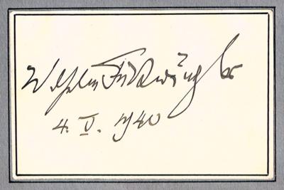 Furtwängler, Wilhelm, - Autografi, manoscritti, certificati