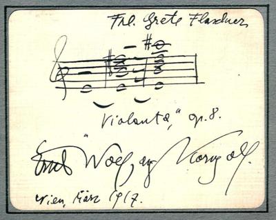 Korngold, Erich Wolfgang, - Autographen, Handschriften, Urkunden