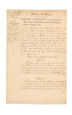 Napoleon, Jérome, - Autographen, Handschriften, Urkunden
