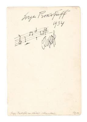 Prokofieff, Sergei, - Autografy, rukopisy, certifikáty