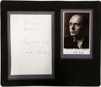 Kleiber, Erich, - Autographen, Handschriften, Urkunden