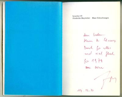Mayröcker, Friederike, - Autografi, manoscritti, documenti