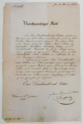 Metternich, Clemens Wenzel Lothar, - Autographs, manuscripts, documents