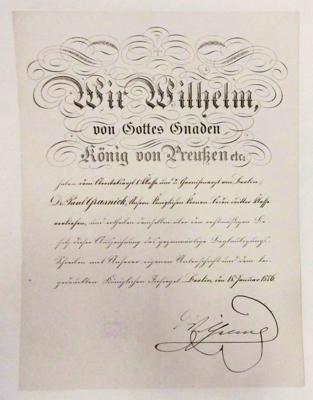 Wilhelm I., - Autographs, manuscripts, documents