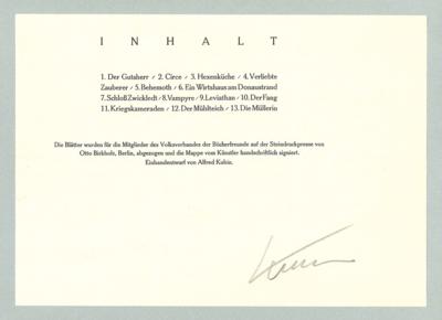 Kubin, - Autographen, Handschriften, Urkunden