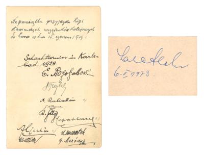 Schachtunier in Karlsbad 1929, - Autografy, rukopisy, dokumenty