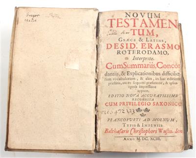 NOVUM TESTAMENTUM - Knihy a dekorativní tisky