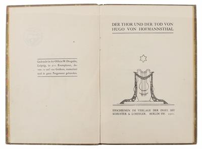 HOFMANNSTHAL, H. v. - Books and Decorative Prints