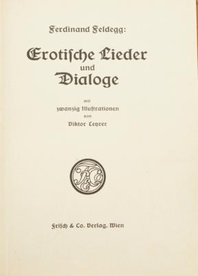 FELDEGG, F.: EROTISCHE LIEDER UND DIALOGE - Knihy a dekorativní grafika