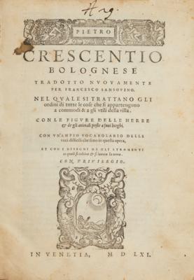 CRESCENTIO, PIETRO: RURALIA COMMODA - Bücher und dekorative Graphik