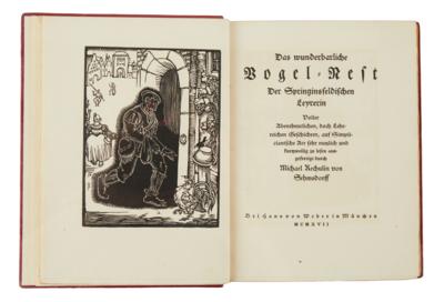 GRIMMELSHAUSEN / GOLDSCHMITT: DAS WUNDERBARLICHE VOGEL-NEST. - Books and decorative graphics