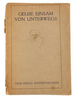 SONNENSCHEIN, HUGO: "GEUSE EINSAM VON UNTERWEGS." - Knihy a dekorativní grafika