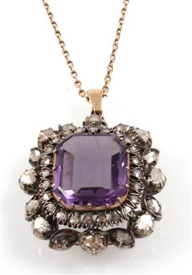 Diamant Amethystanhänger - Schmuck