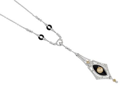 Onyx Brillantcollier zus. 1,94 ct - Schmuck Abendauktion