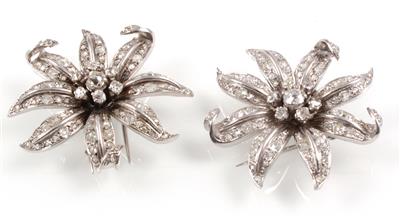 2 Diamant Kleiderclips zus. ca. 3,80 ct - Jewellery