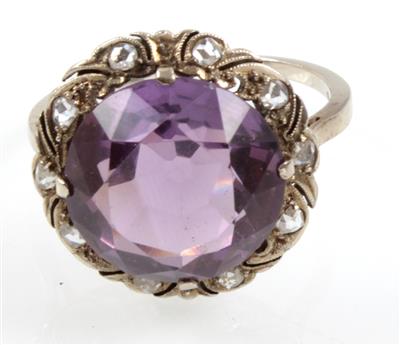 Amethyst Diamantrautenring - Klenoty