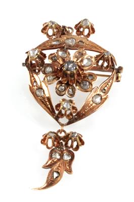 Diamantrautenbrosche zus. ca. 0,30 ct - Jewellery