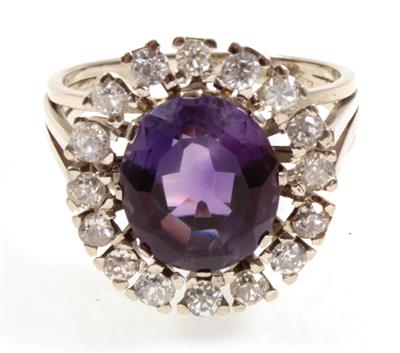 Diamant Amethyst Ring - Schmuck