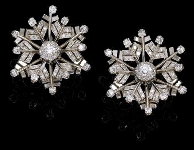Brillantohrstecker Schneeflocken zus. ca. 1 ct - Jewellery