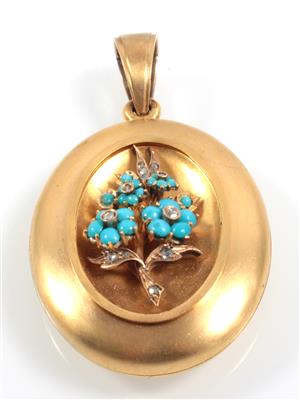 Diamant Türkismedaillon - Jewellery