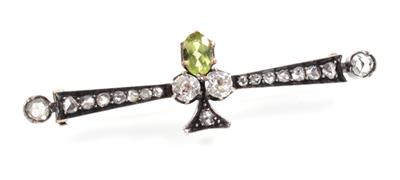 Diamant Peridotbrosche - Jewellery