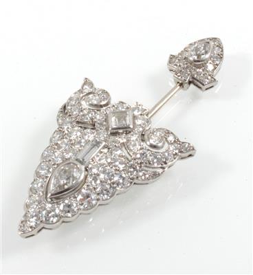 Diamant Nadel zus. ca. 3,40 ct sog. Jabot Pin - Klenoty